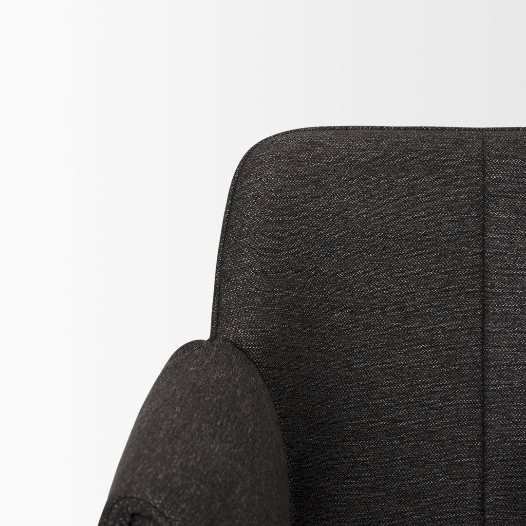 Brently Dining Chair w/ Gray Fabric & Matte Black Metal Legs Living Room Mercana