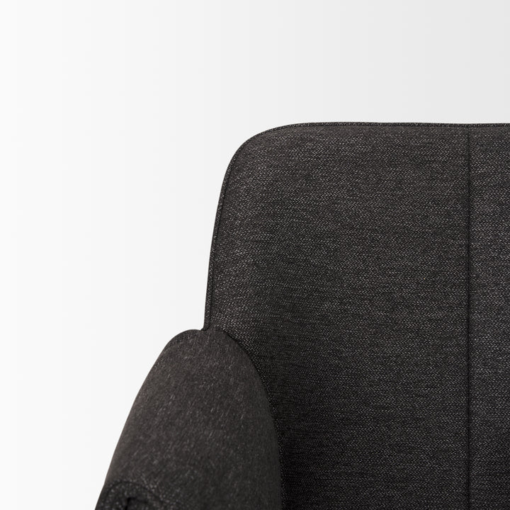 Brently Dining Chair w/ Gray Fabric & Matte Black Metal Legs Living Room Mercana
