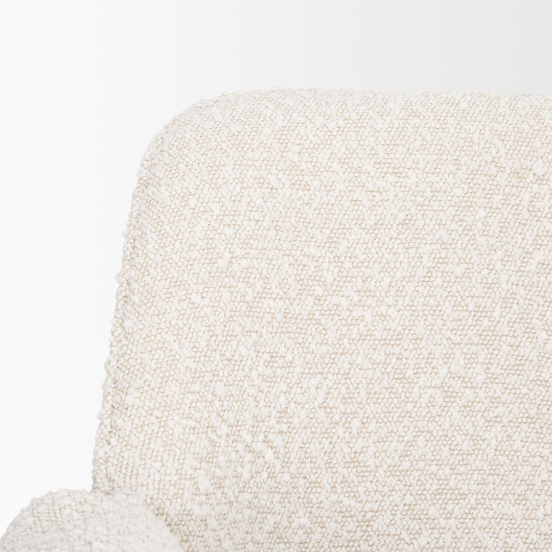 Brently Dining Chair w/ Cream Boucle Fabric & | Seldens
