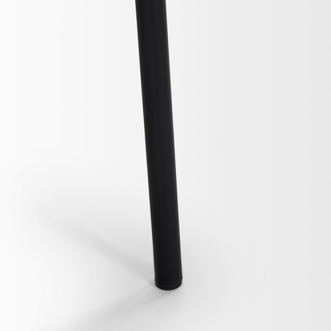 Brently Dining Chair w/ Cream Boucle Fabric & Matte Black Metal Legs Living Room Mercana