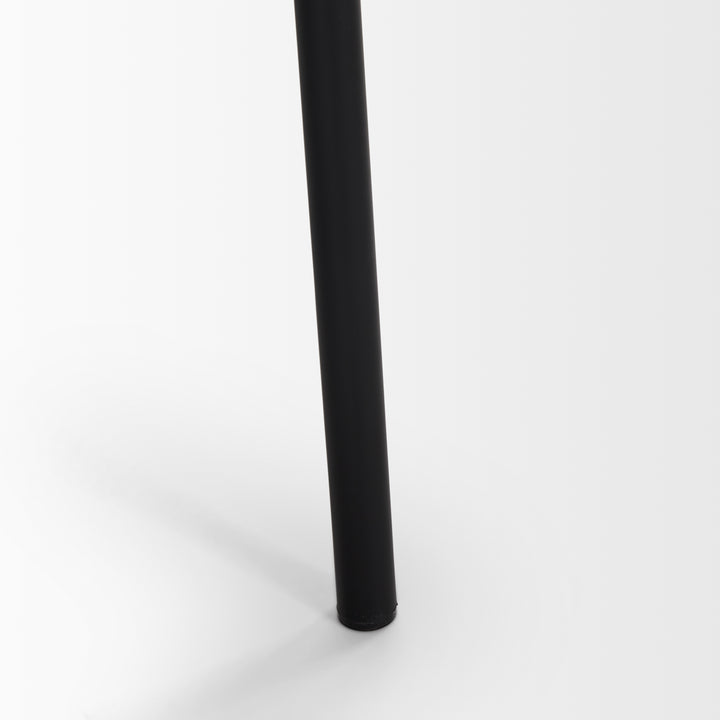 Brently Dining Chair w/ Cream Boucle Fabric & Matte Black Metal Legs Living Room Mercana