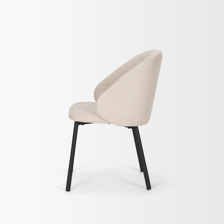 Shannon Dining Chair w/ Oatmeal Fabric & Matte Black Metal Dining Room Mercana