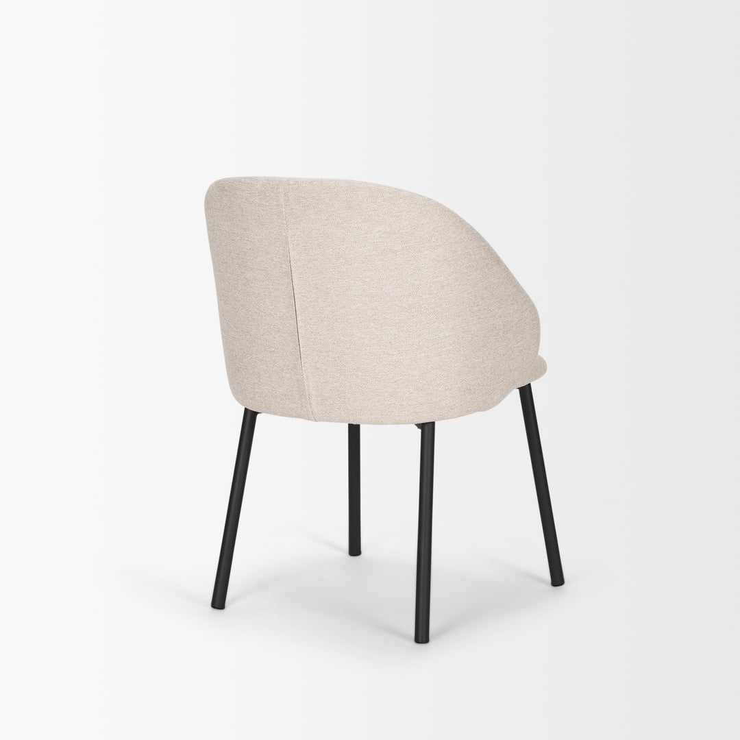 Shannon Dining Chair w/ Oatmeal Fabric & Matte Black Metal Dining Room Mercana