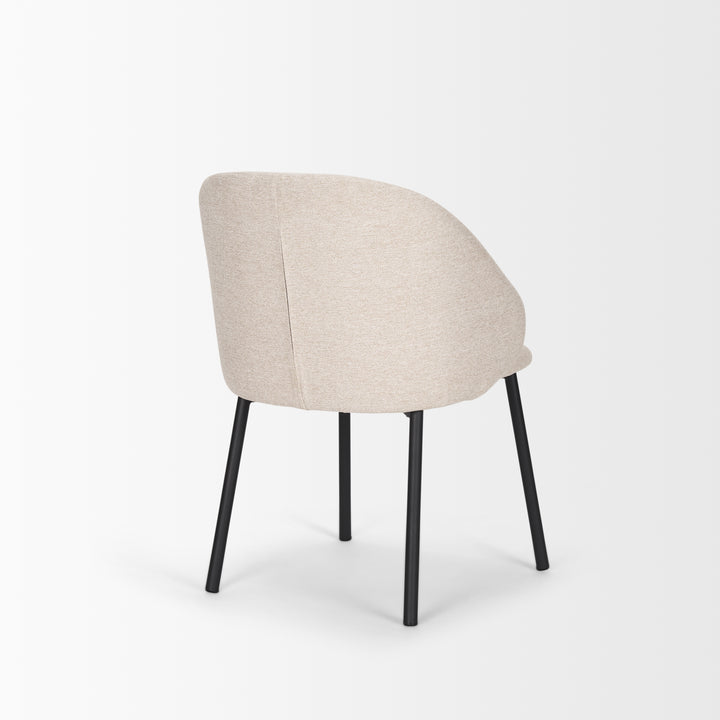 Shannon Dining Chair w/ Oatmeal Fabric & Matte Black Metal Dining Room Mercana