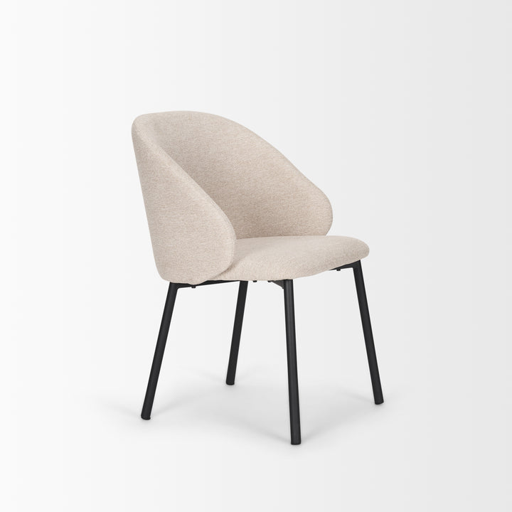 Shannon Dining Chair w/ Oatmeal Fabric & Matte Black Metal Dining Room Mercana