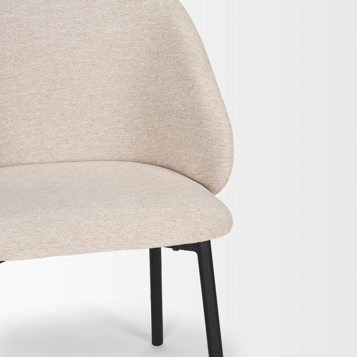 Shannon Dining Chair w/ Oatmeal Fabric & Matte Black Metal Dining Room Mercana
