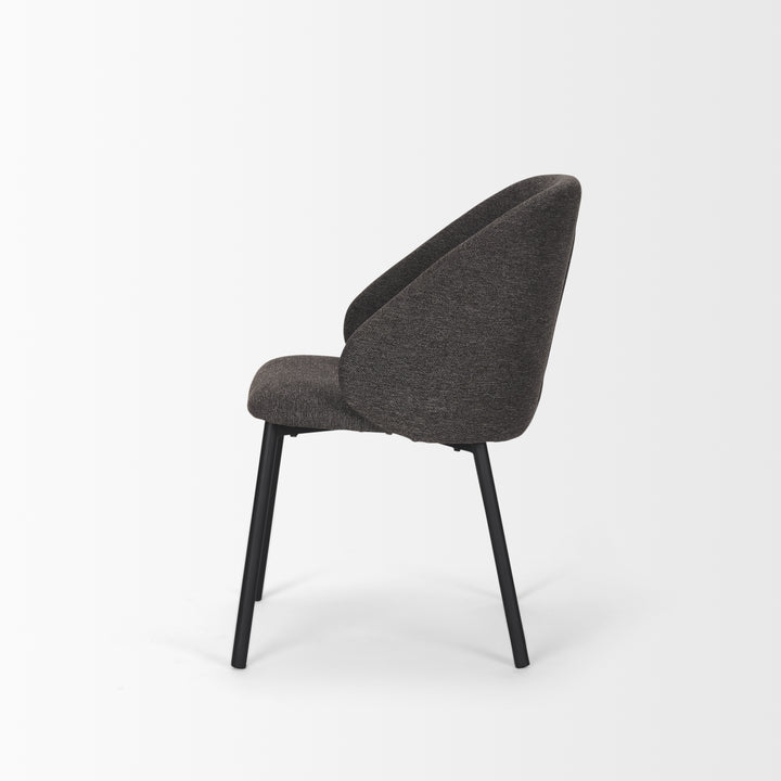 Shannon Dining Chair w/ Gray Fabric & Matte Black Metal Dining Room Mercana