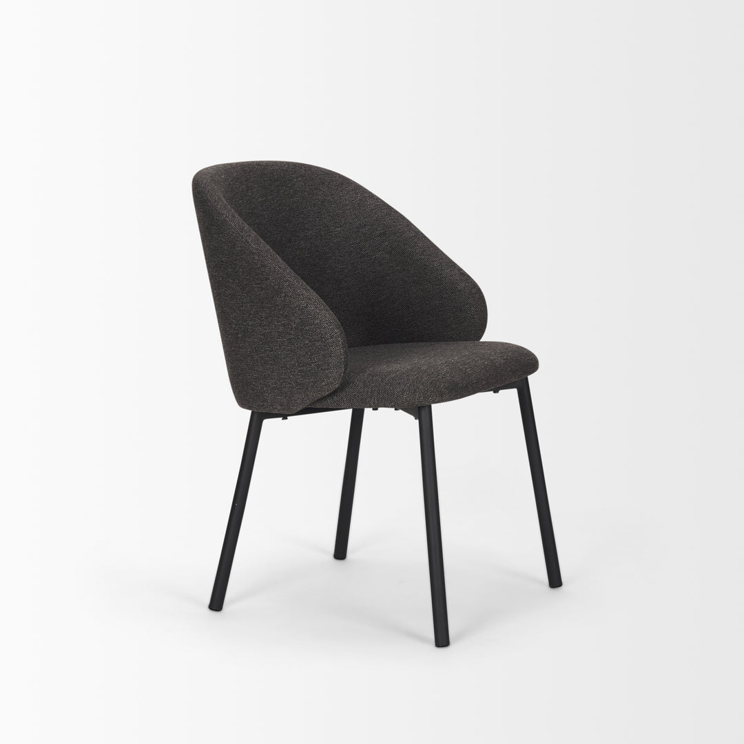 Shannon Dining Chair w/ Gray Fabric & Matte Black Metal Dining Room Mercana