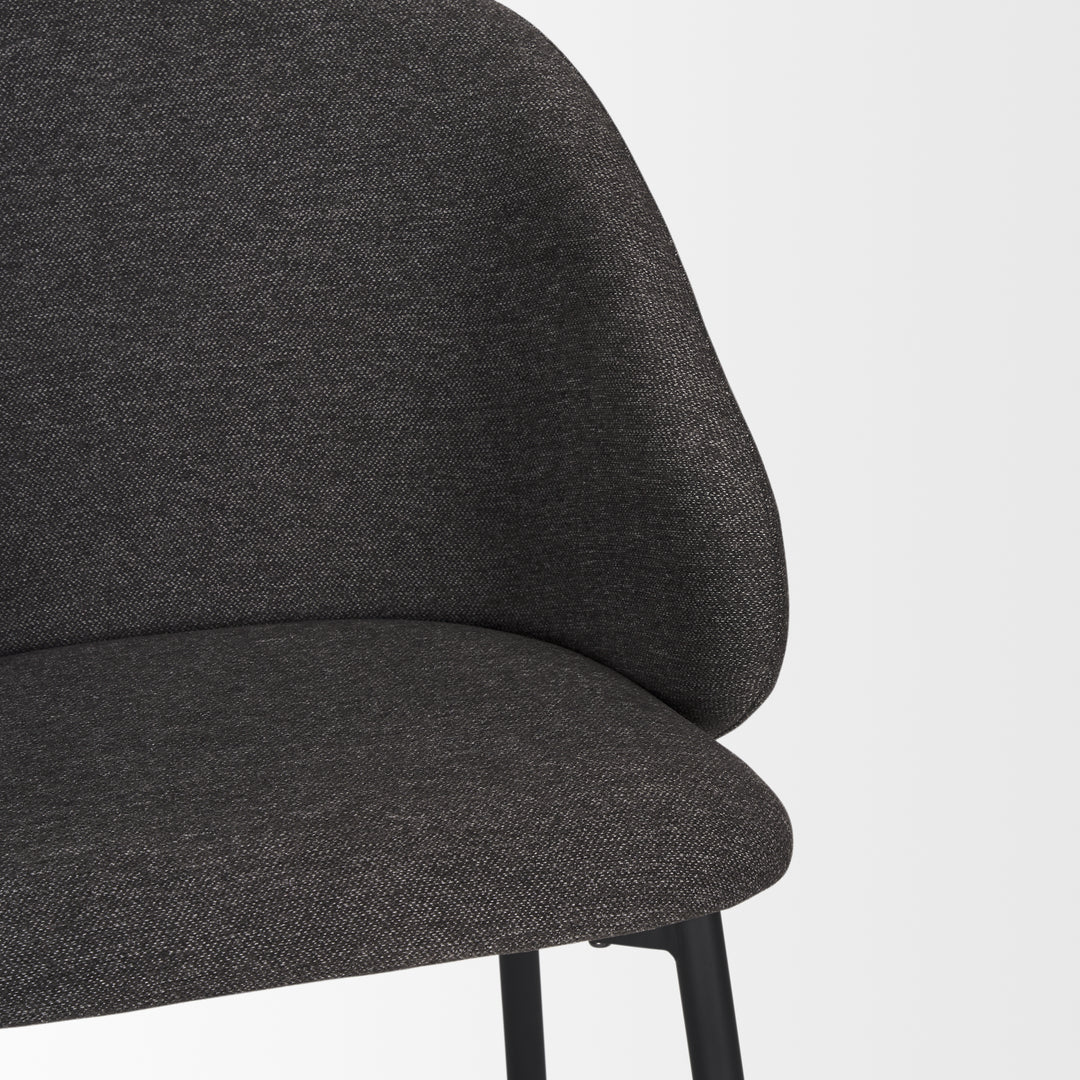 Shannon Dining Chair w/ Gray Fabric & Matte Black Metal Dining Room Mercana