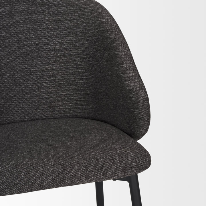 Shannon Dining Chair w/ Gray Fabric & Matte Black Metal Dining Room Mercana