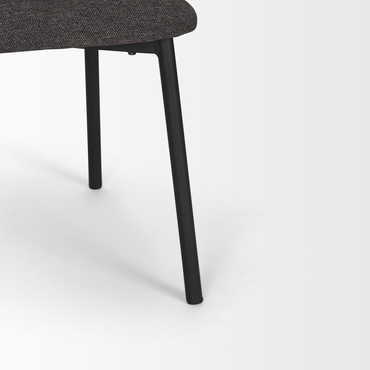 Shannon Dining Chair w/ Gray Fabric & Matte Black Metal Dining Room Mercana