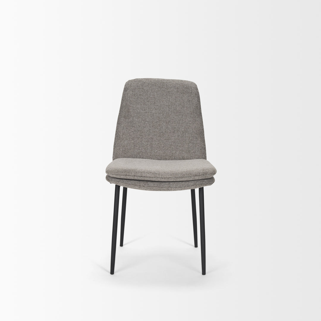Eve Dining Chair w/ Gray Fabric & Matte Black Metal Dining Room Mercana