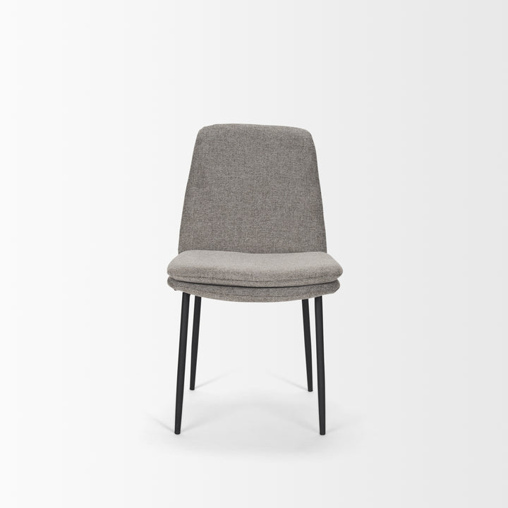Eve Dining Chair w/ Gray Fabric & Matte Black Metal Dining Room Mercana