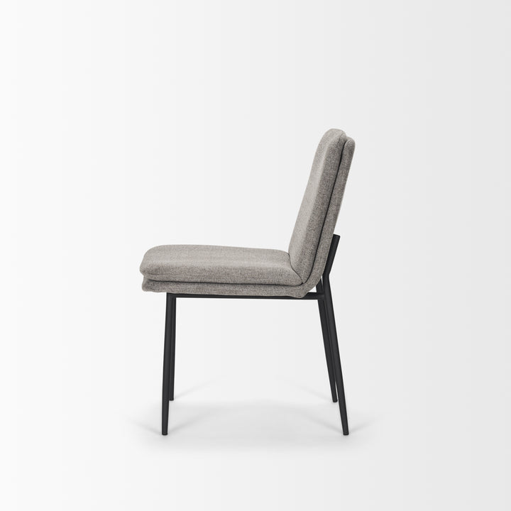 Eve Dining Chair w/ Gray Fabric & Matte Black Metal Dining Room Mercana