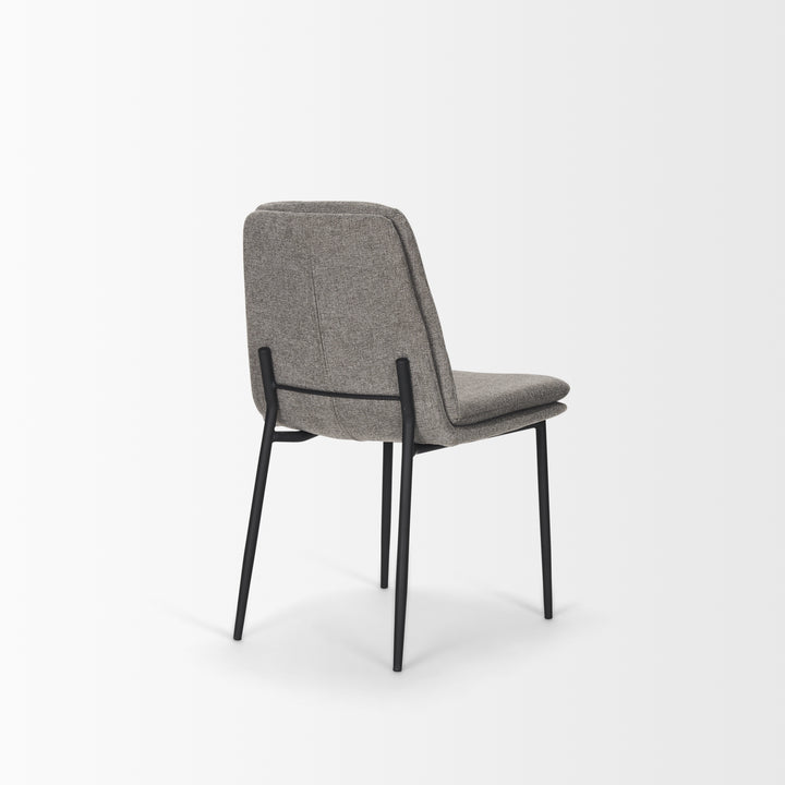 Eve Dining Chair w/ Gray Fabric & Matte Black Metal Dining Room Mercana