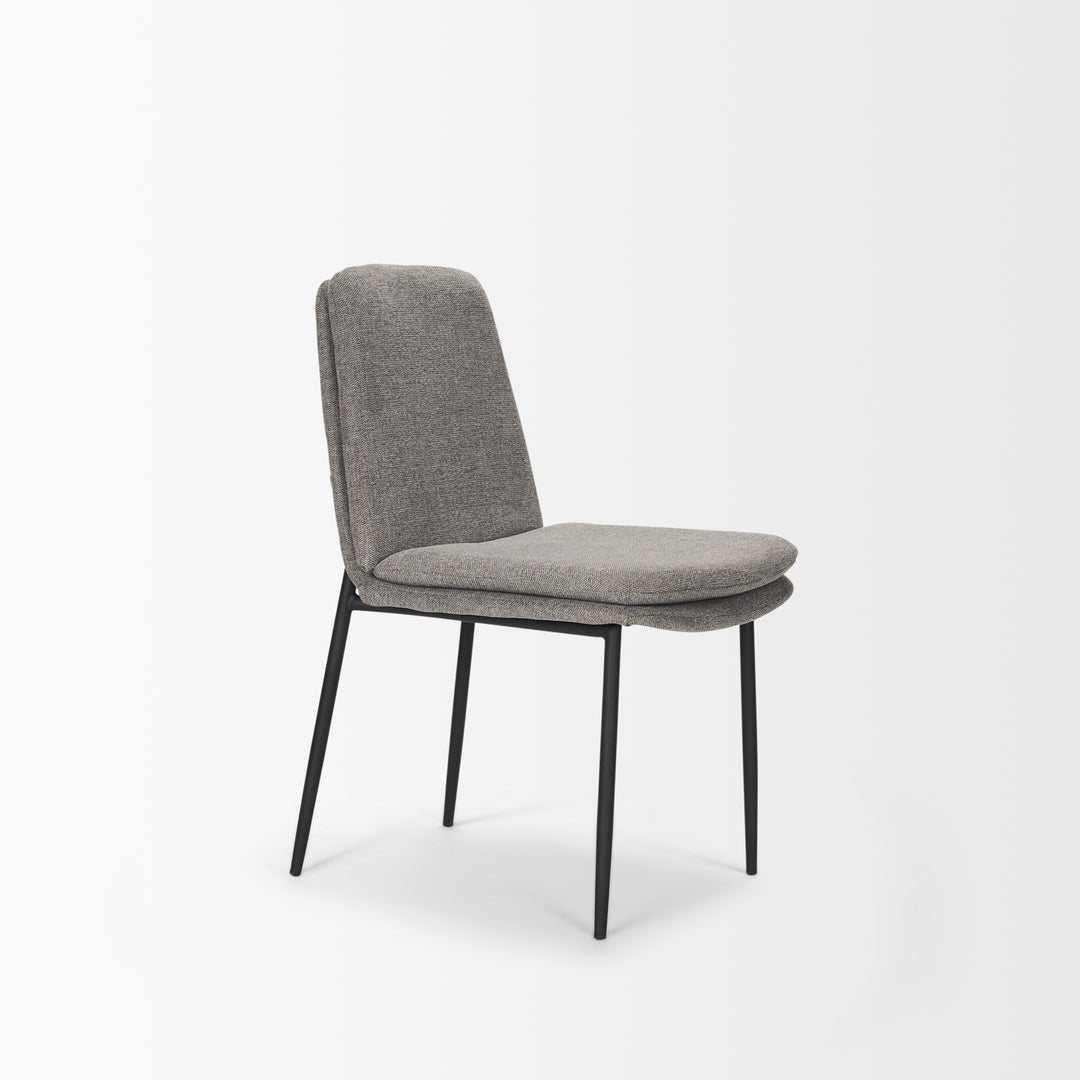Eve Dining Chair w/ Gray Fabric & Matte Black Metal Dining Room Mercana