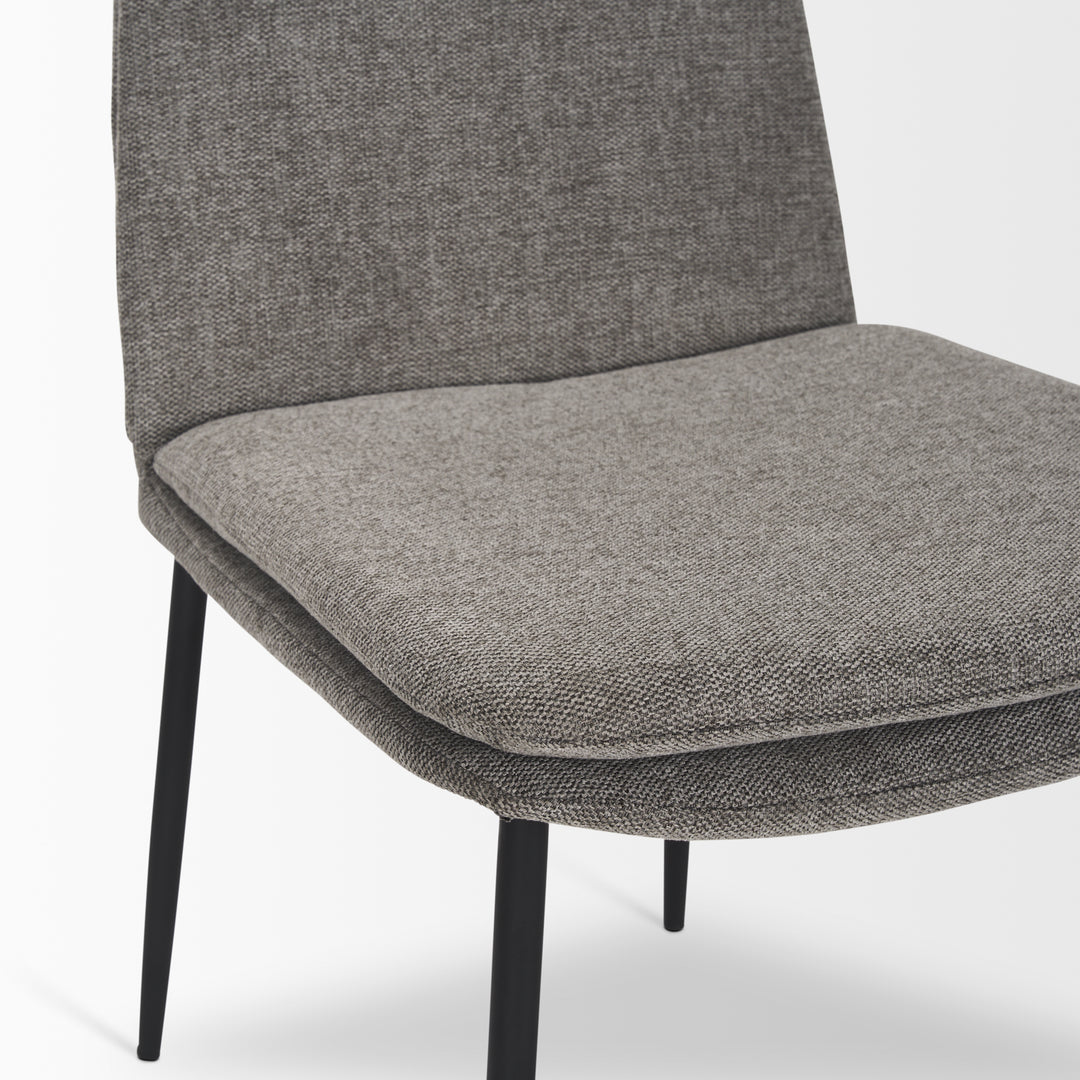 Eve Dining Chair w/ Gray Fabric & Matte Black Metal Dining Room Mercana