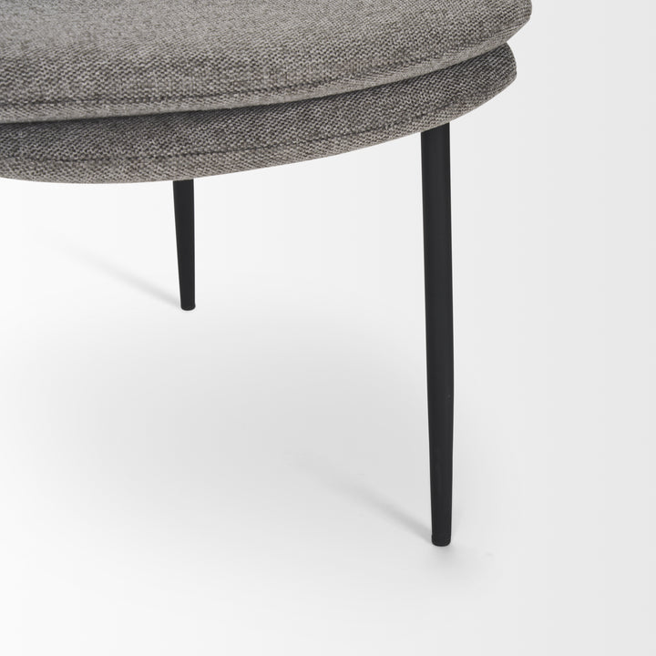 Eve Dining Chair w/ Gray Fabric & Matte Black Metal Dining Room Mercana