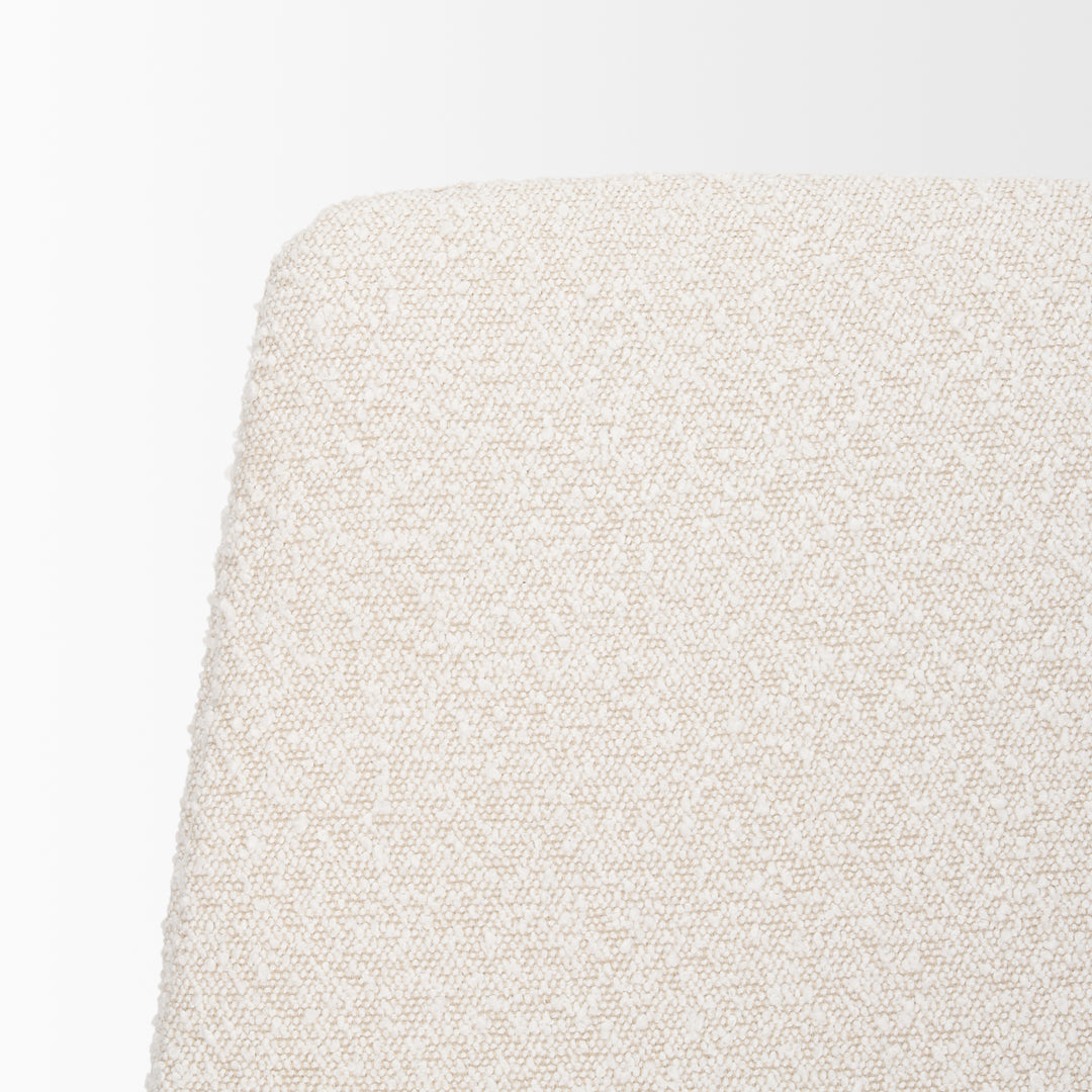 Eve Dining Chair w/ Cream Boucle Fabric & Matte Black Metal Dining Room Mercana