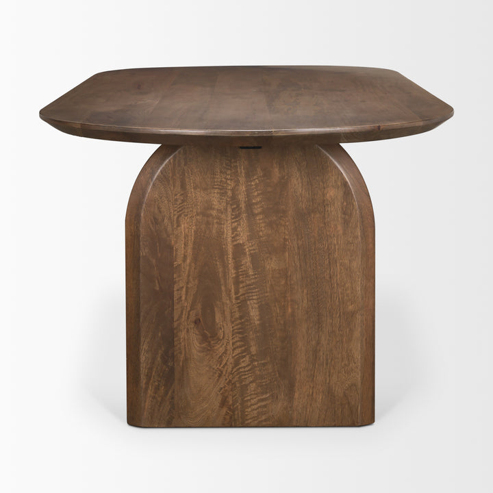 Isla Oval Dining Table w/Dark Brown Wood Top & Arched Legs Dining Room Mercana