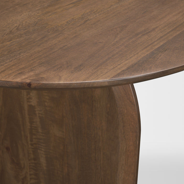 Isla Oval Dining Table w/Dark Brown Wood Top & Arched Legs Dining Room Mercana
