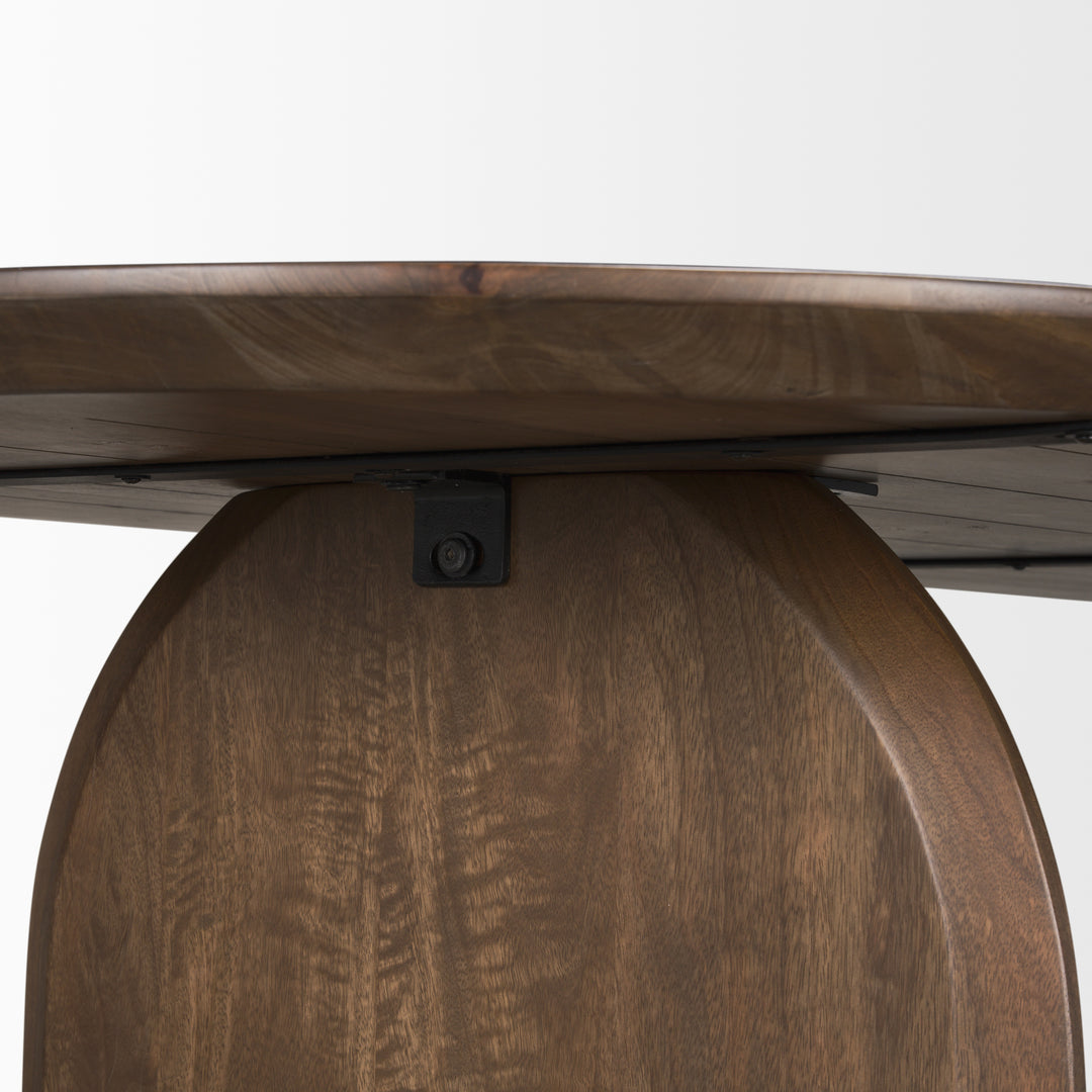 Isla Oval Dining Table w/Dark Brown Wood Top & Arched Legs Dining Room Mercana