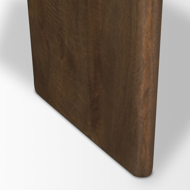 Rumer Dark Brown Wood w/ White Marble Coffee Table Living Room Mercana