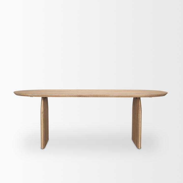 Isla Oval Dining Table w/Light Brown Wood Top & Arched Legs Dining Room Mercana