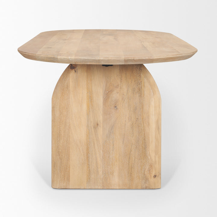 Isla Oval Dining Table w/Light Brown Wood Top & Arched Legs Dining Room Mercana