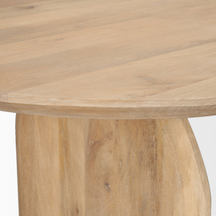 Isla Oval Dining Table w/Light Brown Wood Top & Arched Legs Dining Room Mercana