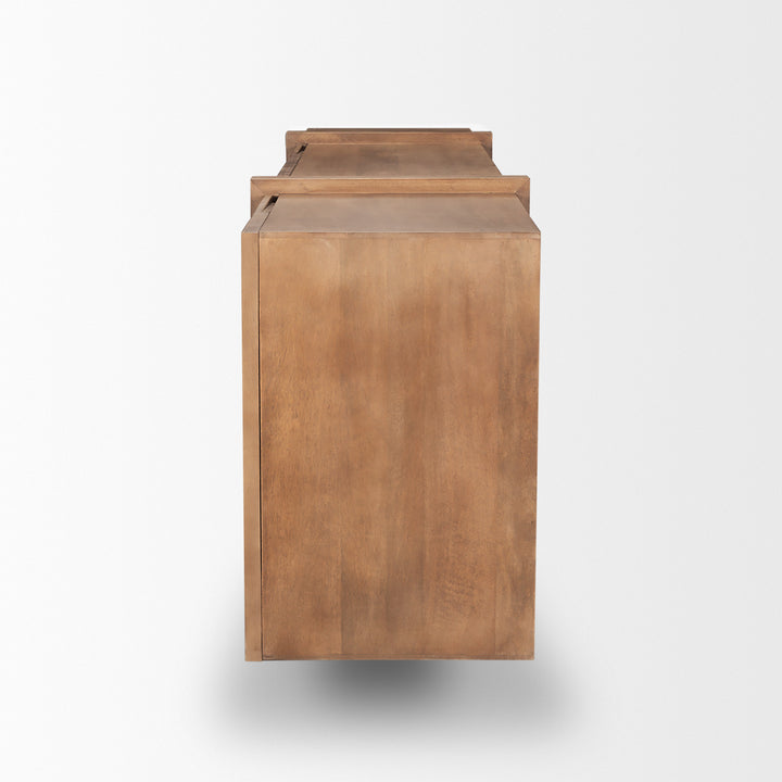 Eula Medium Brown Wood 4-Door Sideboard Dining Room Mercana