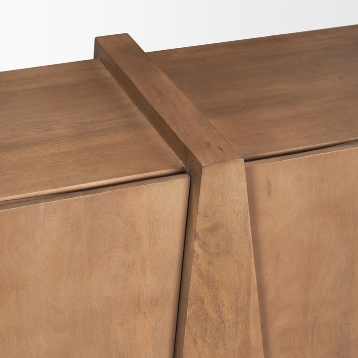 Eula Medium Brown Wood 4-Door Sideboard Dining Room Mercana