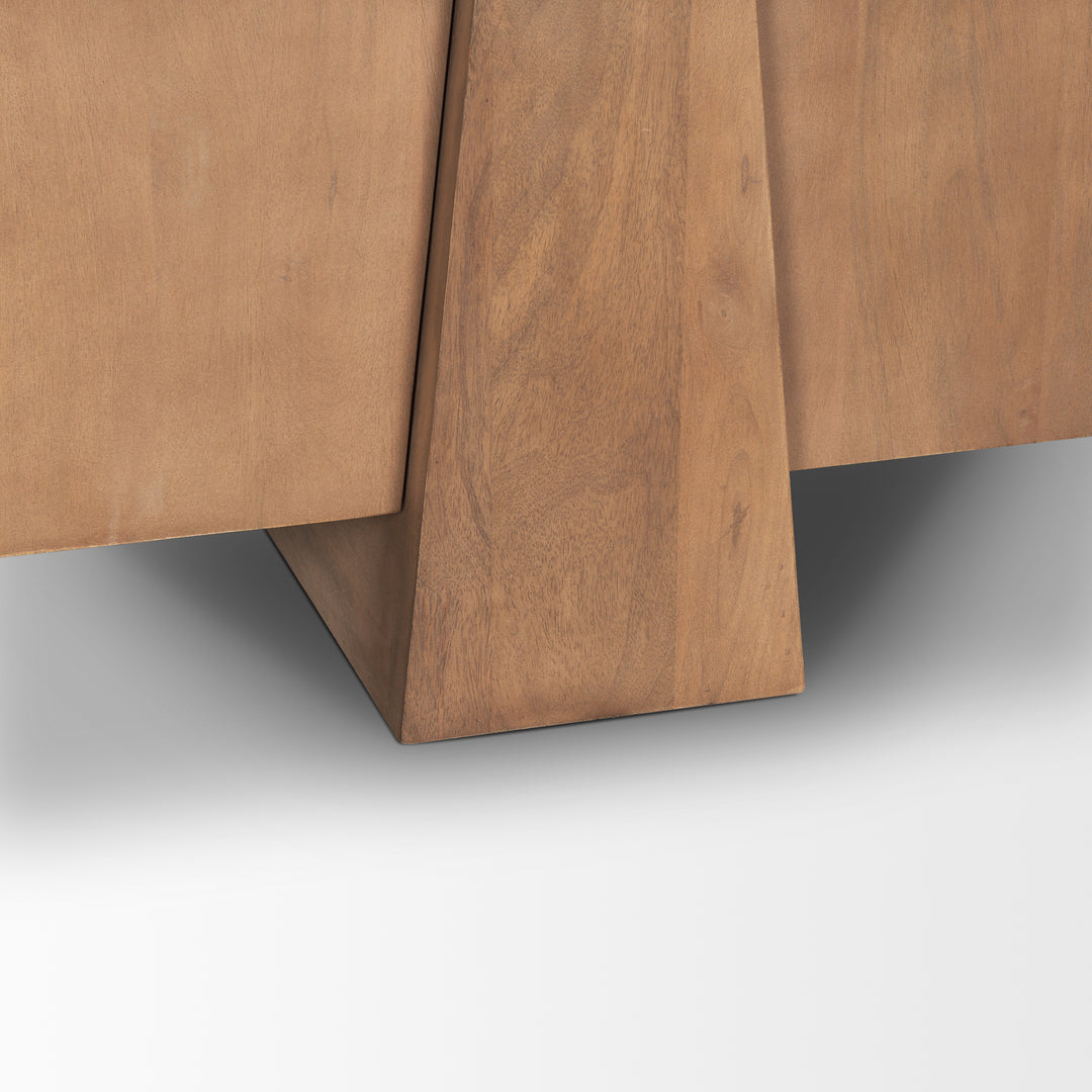 Eula Medium Brown Wood 4-Door Sideboard Dining Room Mercana