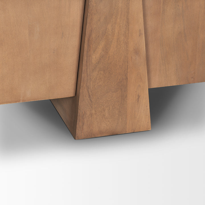 Eula Medium Brown Wood 4-Door Sideboard Dining Room Mercana