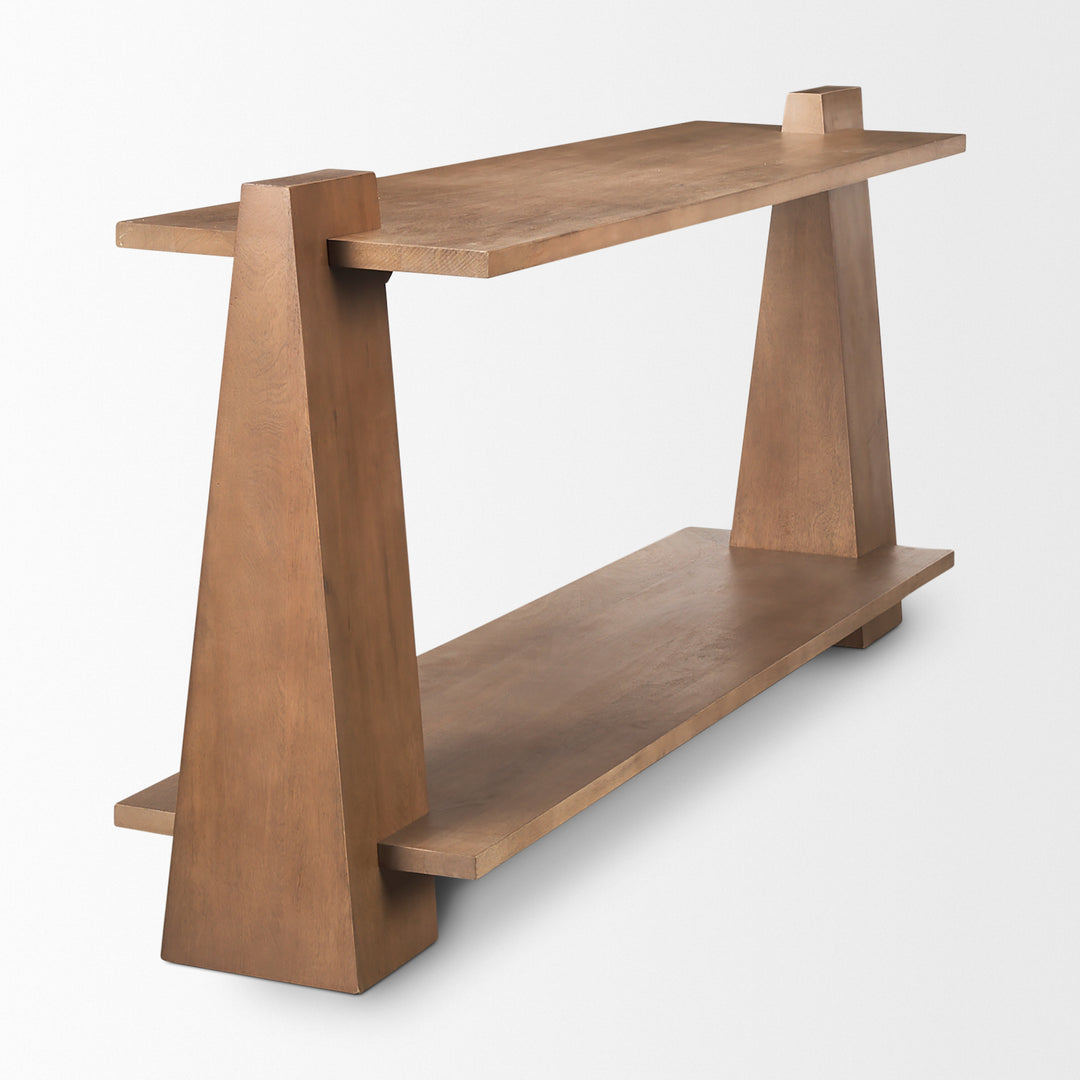 Eula Medium Brown Wood Console Table Dining Room Mercana