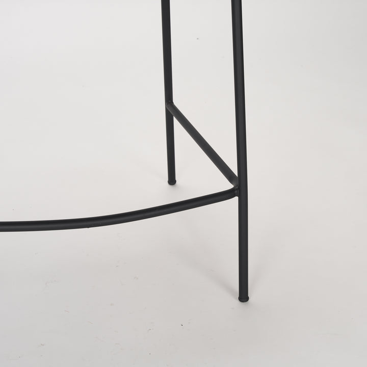 Carolyn Counter Stool w/ Oatmeal Fabric & Matte Black Metal Dining Room Mercana