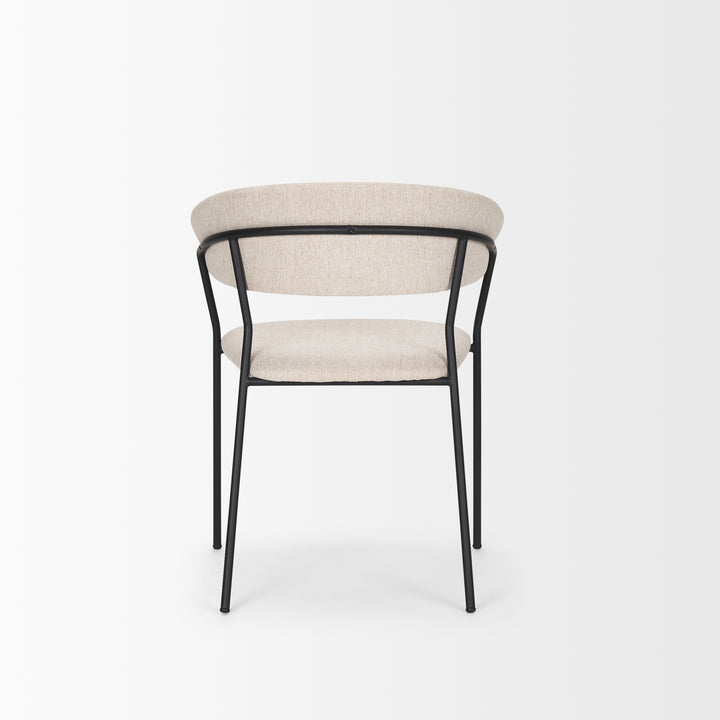 Carolyn Dining Chair w/ Oatmeal Fabric & Matte Black Metal Dining Room Mercana