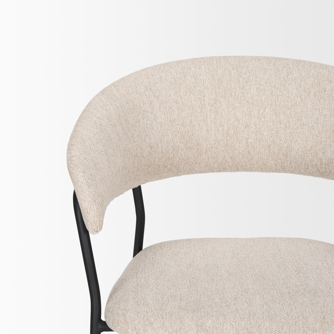 Carolyn Dining Chair w/ Oatmeal Fabric & Matte Black Metal Dining Room Mercana