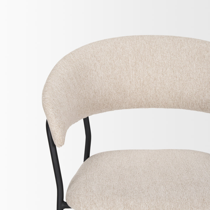 Carolyn Dining Chair w/ Oatmeal Fabric & Matte Black Metal Dining Room Mercana