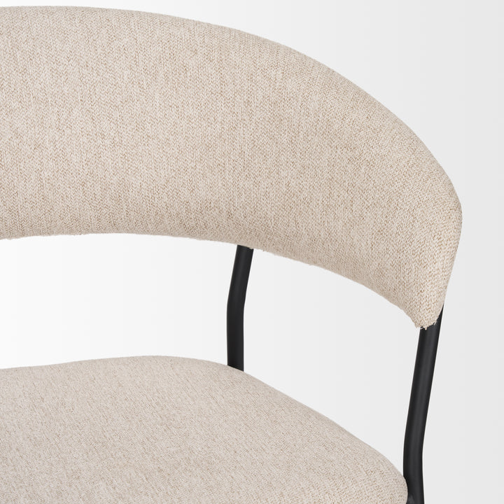Carolyn Dining Chair w/ Oatmeal Fabric & Matte Black Metal Dining Room Mercana