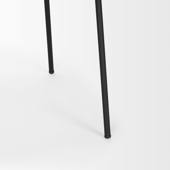 Carolyn Dining Chair w/ Oatmeal Fabric & Matte Black Metal Dining Room Mercana