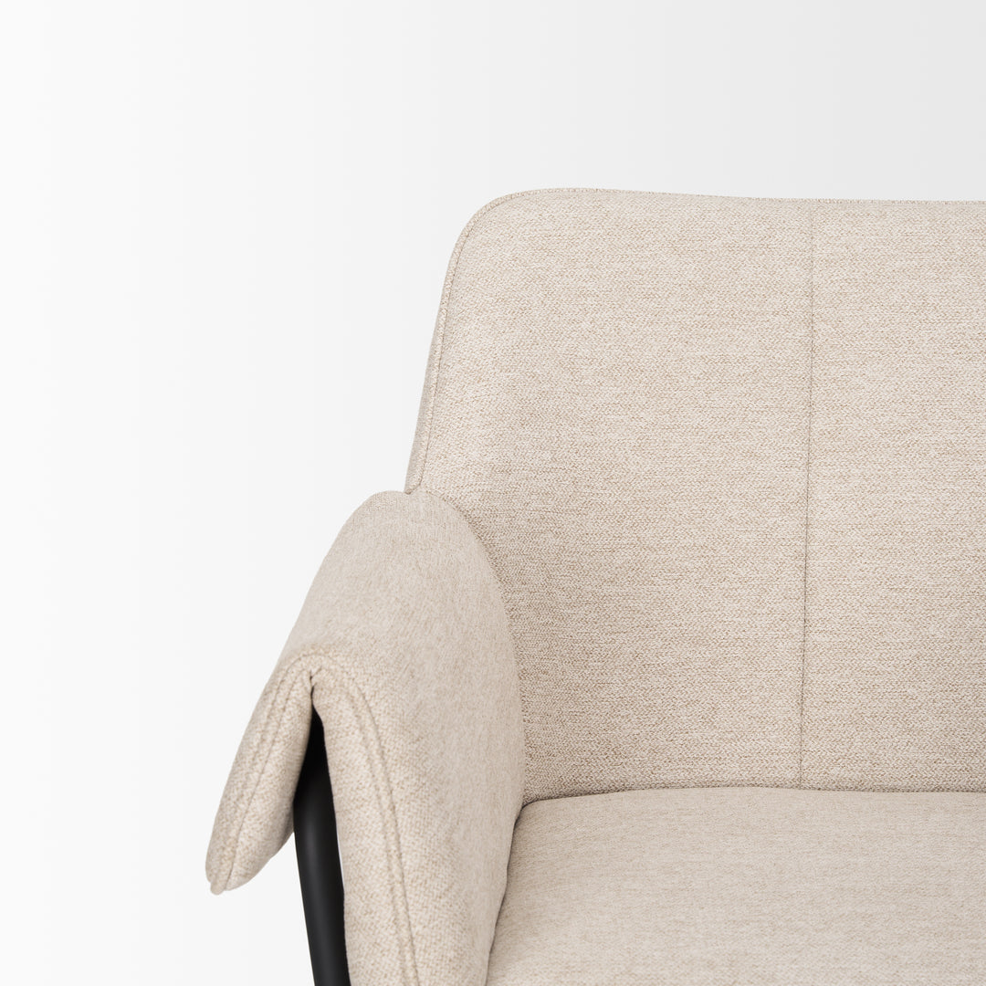 Brently Dining Chair w/ Oatmeal Fabric & Matte | Seldens