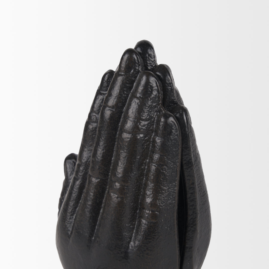 Praying Hands Bronze Cast Iron Book Ends Decor Mercana