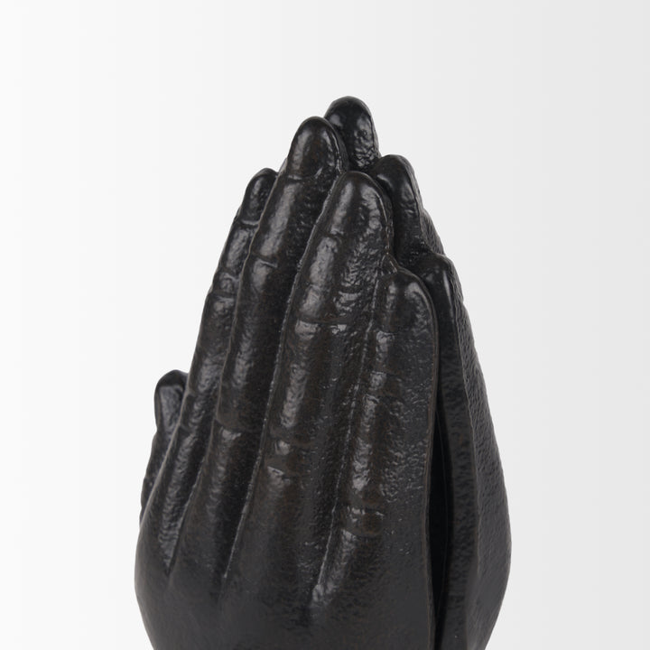 Praying Hands Bronze Cast Iron Book Ends Decor Mercana