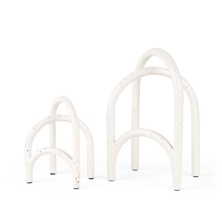 Springe White & Gray Speckled Arch Decorative Object (Set of 2) Decor Mercana