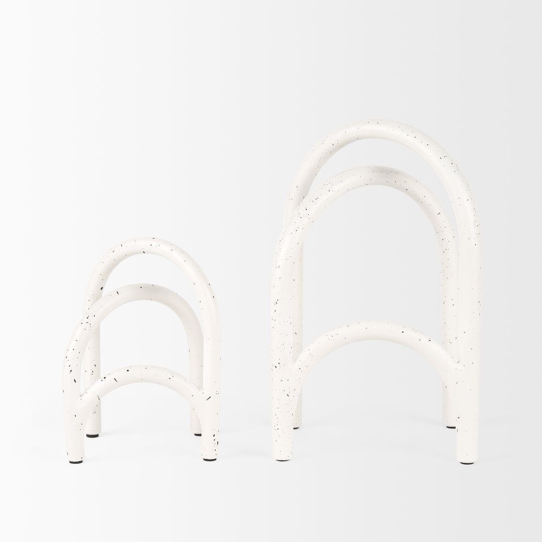 Springe White & Gray Speckled Arch Decorative Object (Set of 2) Decor Mercana
