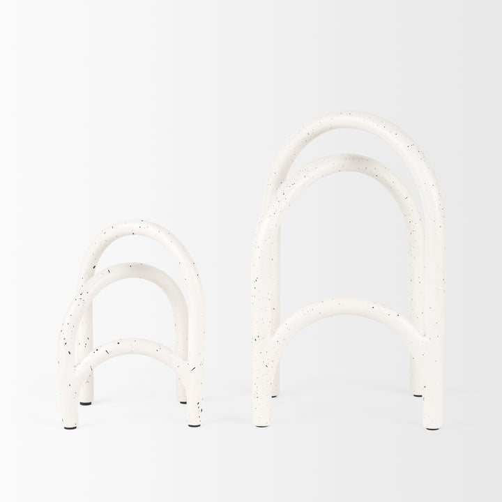 Springe White & Gray Speckled Arch Decorative Object (Set of 2) Decor Mercana