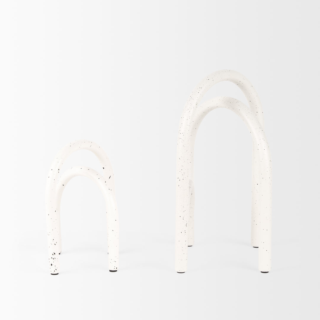Springe White & Gray Speckled Arch Decorative Object (Set of 2) Decor Mercana