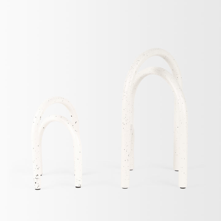 Springe White & Gray Speckled Arch Decorative Object (Set of 2) Decor Mercana