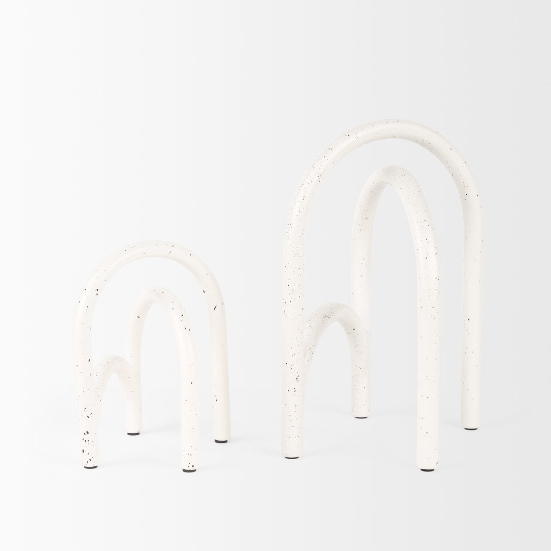 Springe White & Gray Speckled Arch Decorative Object (Set of 2) Decor Mercana